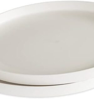 10-Inch Meal Plate, Set of 2, White, Microwave Safe Polypropylene
