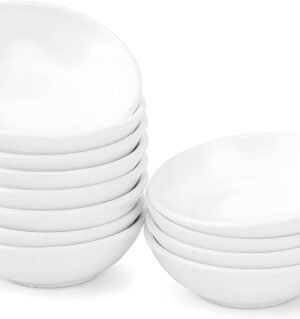 12 Pack Soy Sauce Dish 3inch Ceramic Dipping Bowls Bulk, 1.2 Oz White Dipping Sauce Bowls/Dishes, Small Dipping Sauce Cups for Sushi Ketchup Olive Oil Appetizer