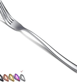 Stainless Steel Dinner Forks Set, 6 Piece - Silverware for Home, Kitchen or Restaurant, Dishwasher Safe (Silver-8 Inch)