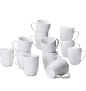 Porcelain, 12 oz Coffee Mug Set, 12 Count, White (Previously  )