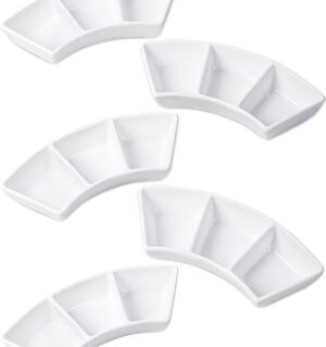 Ceramic Dipping Bowls - 3 Oz Dishes, Small Sauce Cups/Bowls for Sushi, Tomato Sauce, BBQ or Fondue - Set of 5