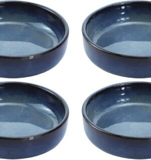 Vintage Kiln Glazed Ceramic Side Dishes Korean Bowls Seasoning Dishes Soy Dipping Sauce Dishes - Set of 4 (C, 3.5 Inch)