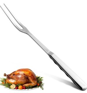 Carving Fork for Meat – 11" Two-Prong Stainless Steel Meat Fork with Long Heat-Resistant Handle, Durable and Practical for Grilling, Cooking, and Serving - Classic BBQ Design