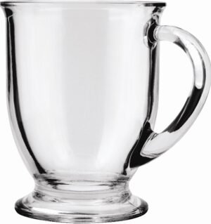 Glass Coffee Mugs, 16 oz, Set of 6