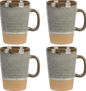 4 Pack  17 OZ Mug Set - Earthy Brown